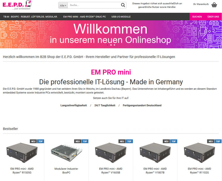 E.E.P.D startet Onlineshop für B2B-Kunden